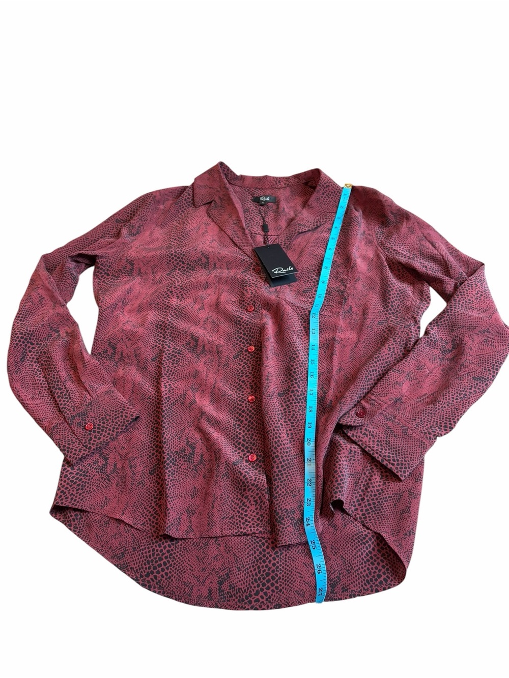 RAILS Rebel red python silk button down - Picture 4 of 5